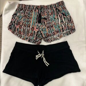 Rewash Multicolor Patterned and Black Women's Athletic Shorts